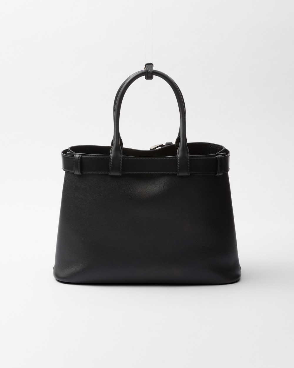 Prada Buckle Large Leather Handbag With Belt - Image 6